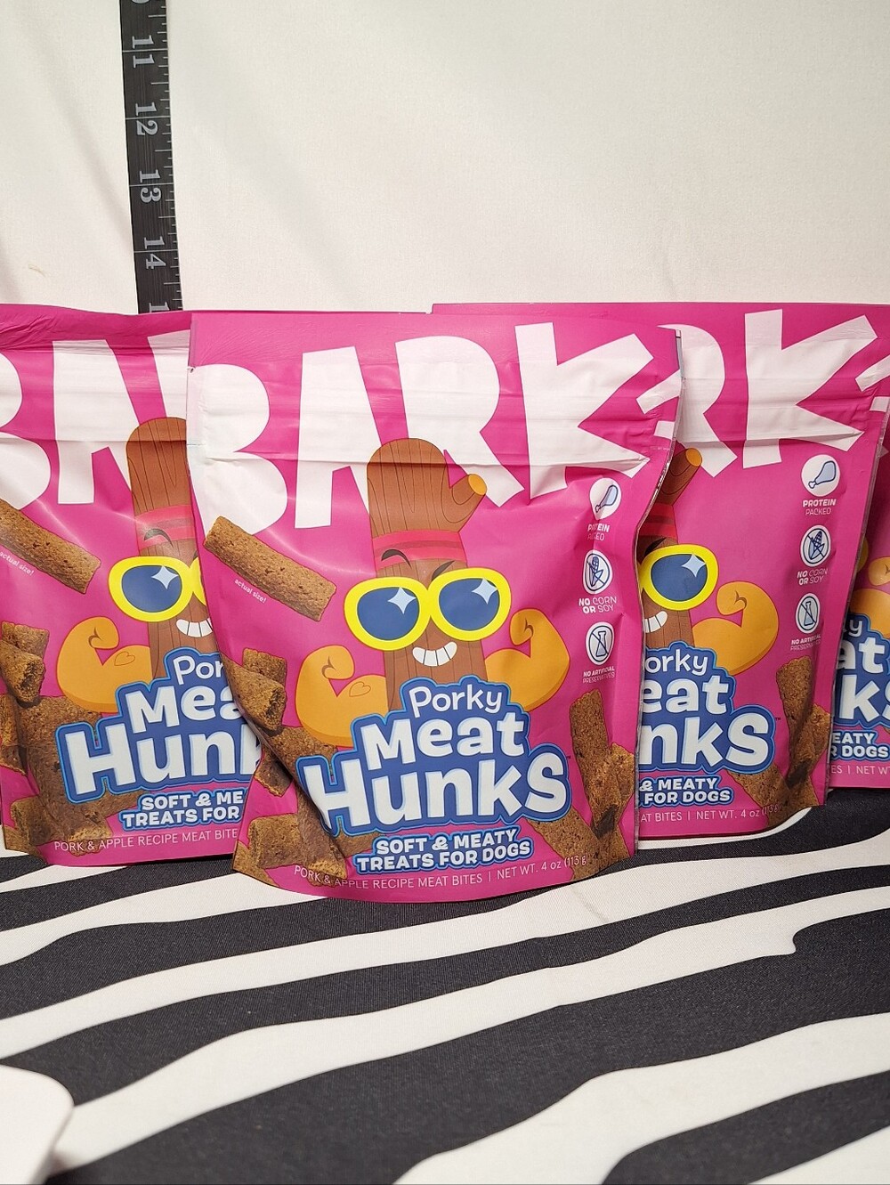NWT Bark Porky Meat Hunks Dog Treats, 5 pack, 5× 4 Oz Bags